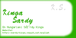 kinga sardy business card